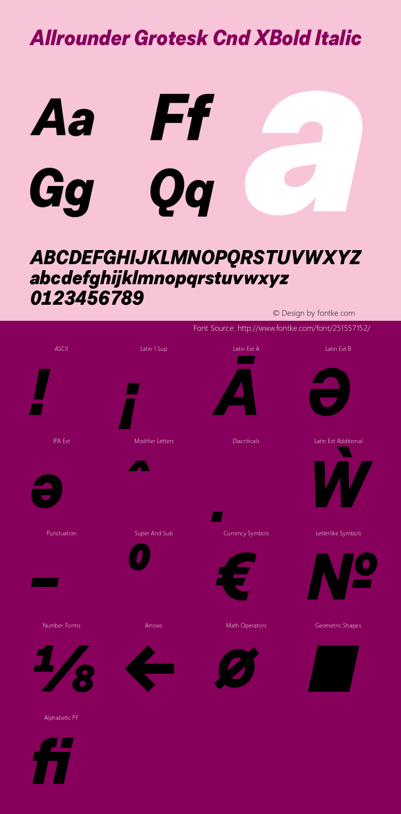 Allrounder Grotesk Cnd XBold Italic Version 1.000图片样张