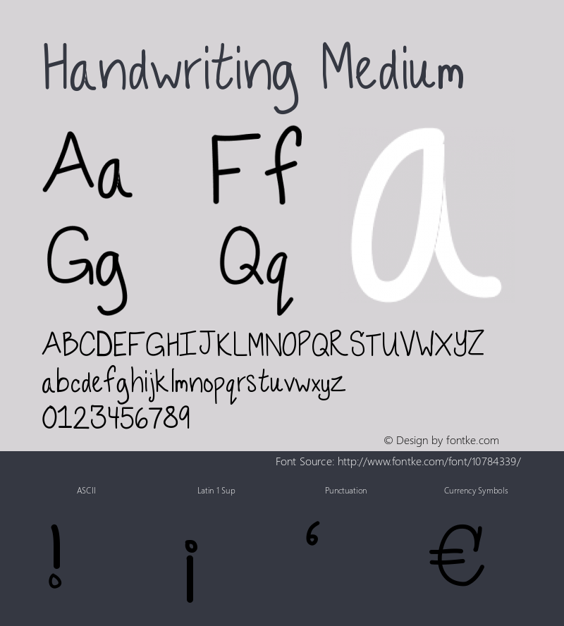 Handwriting Medium Version 001.000图片样张