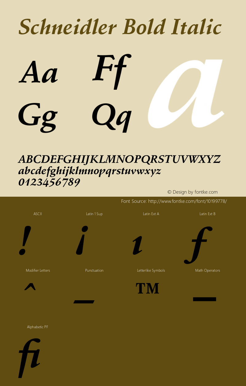 Schneidler Bold Italic 2.0-1.0图片样张