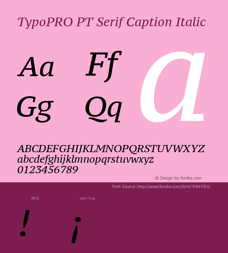 TypoPRO PT Serif Caption Italic Version 1.002图片样张