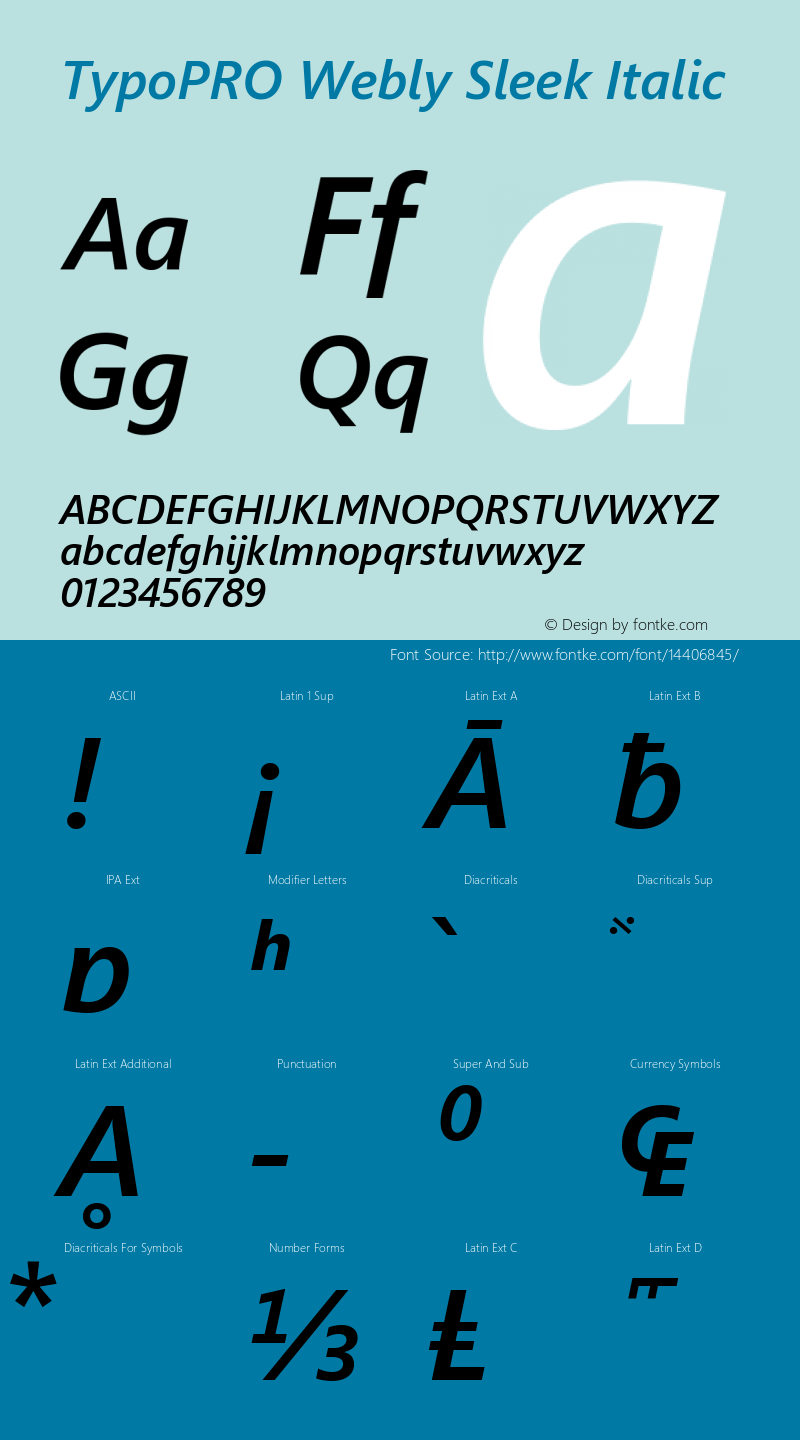 TypoPRO Webly Sleek Italic Version 0.10 January 23, 2013图片样张