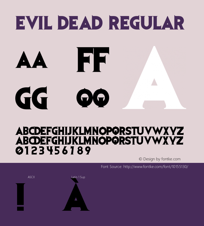 Evil Dead Regular Macromedia Fontographer 4.1 24/11/02图片样张