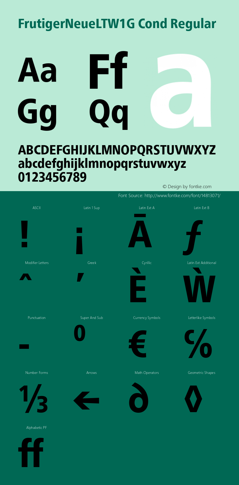 FrutigerNeueLTW1G Cond Regular Version 2.000;com.myfonts.linotype.neue-frutiger.w1g-condensed-heavy.wfkit2.49gz图片样张