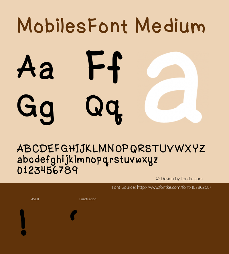 MobilesFont Medium Version 001.000图片样张