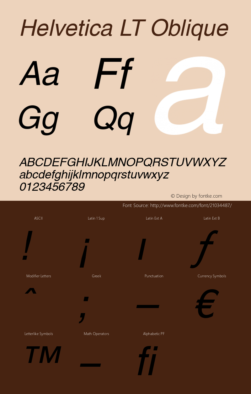 Helvetica LT Oblique Version 6.1; 2002图片样张
