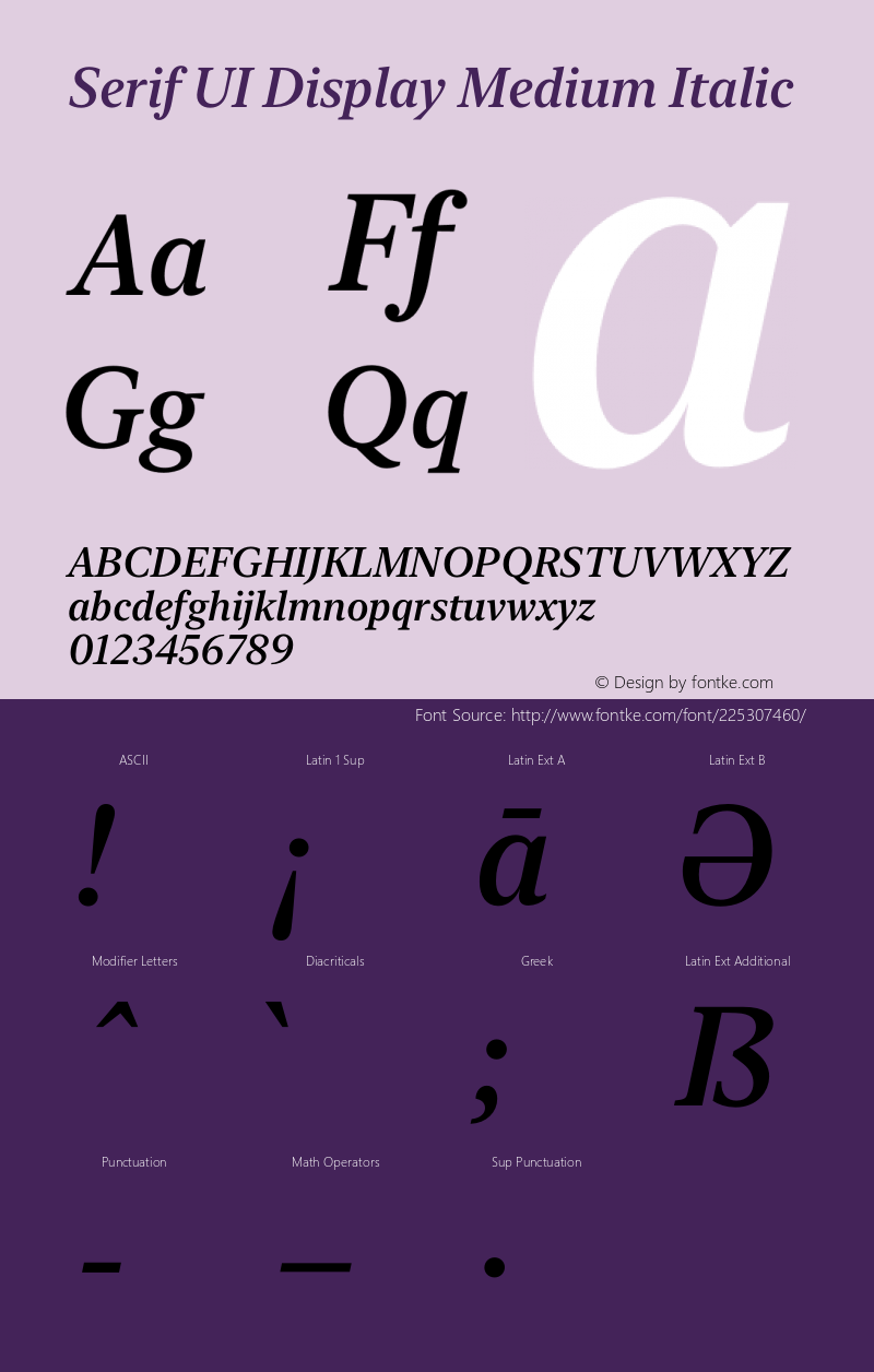 Serif UI Display Medium Italic Version 13.0d2e14图片样张