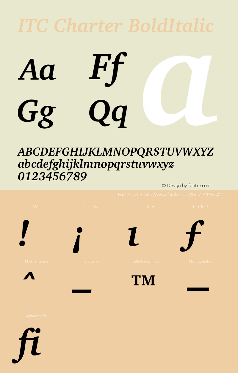 ITC Charter Bold Italic Version 003.001图片样张