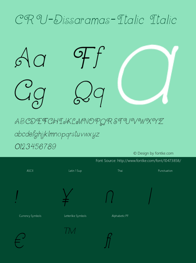 CRU-Dissaramas-Italic Italic Version 0.001 February 17, 2013图片样张