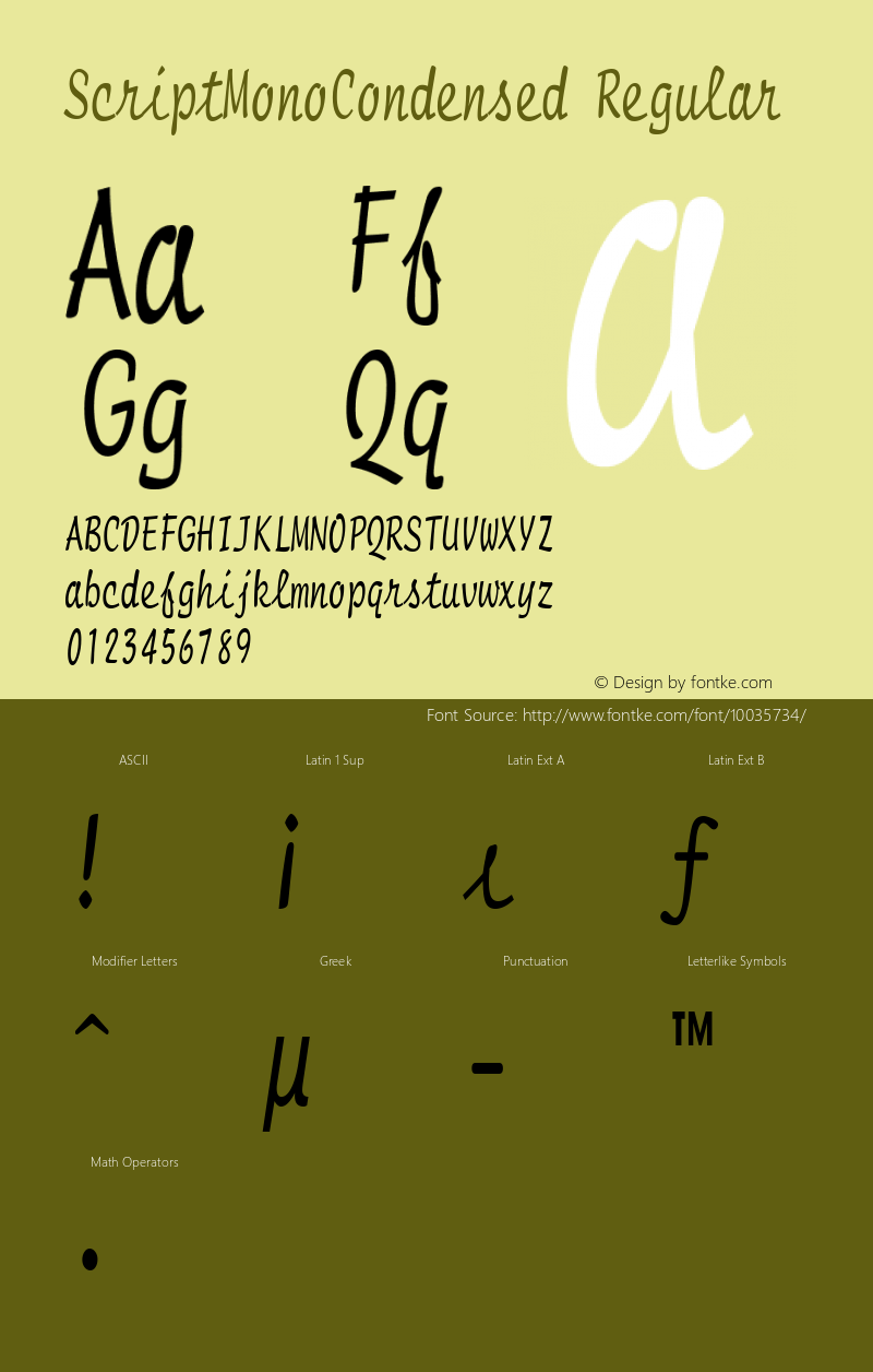 ScriptMonoCondensed Regular Rev. 003.000图片样张