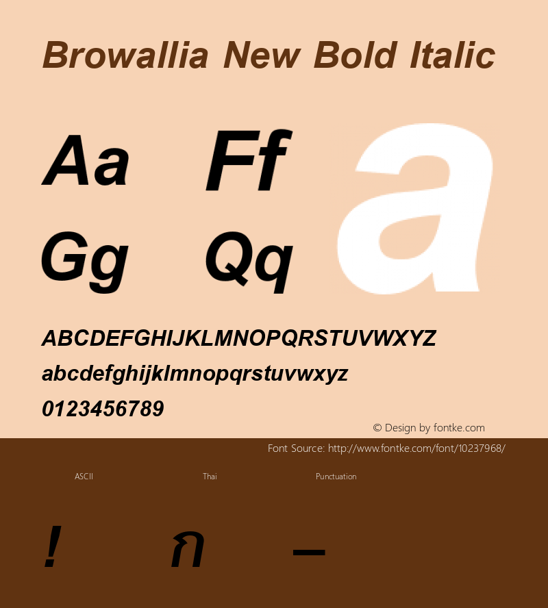 Browallia New Bold Italic Version 2.20图片样张