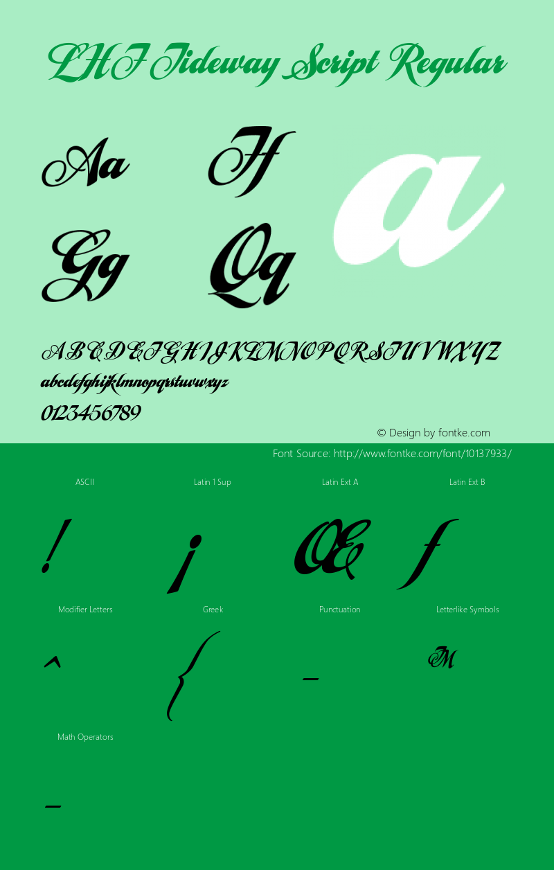 LHF Tideway Script Regular V3. 1/17/2004  www.letterheadfonts.com图片样张