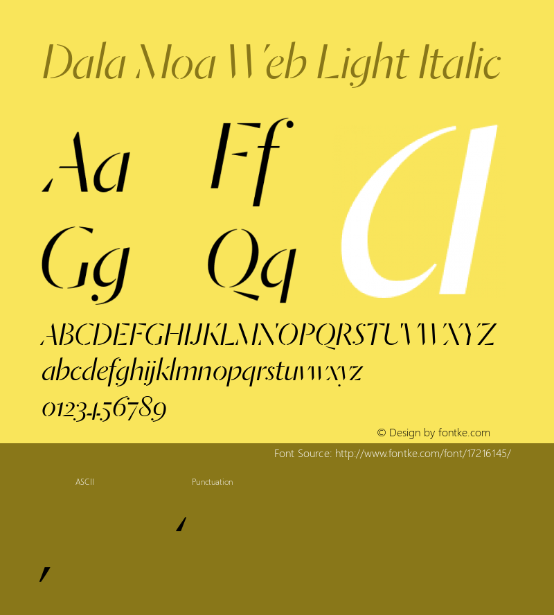 Dala Moa Web Light Italic Version 1.1 2013图片样张