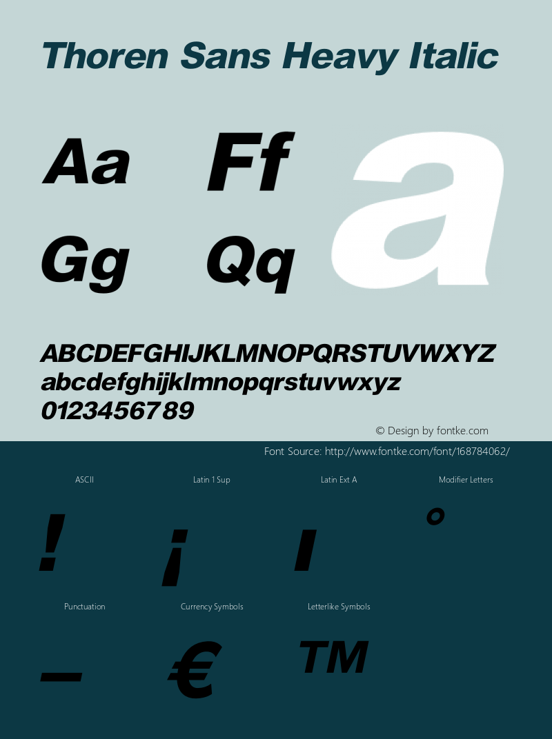 Thoren Sans Heavy Italic Version 1.015;Fontself Maker 3.5.4图片样张
