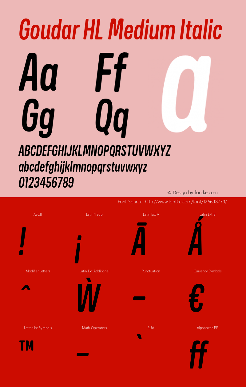 GoudarHL-Medium Italic Version 1.10 Build 0117图片样张