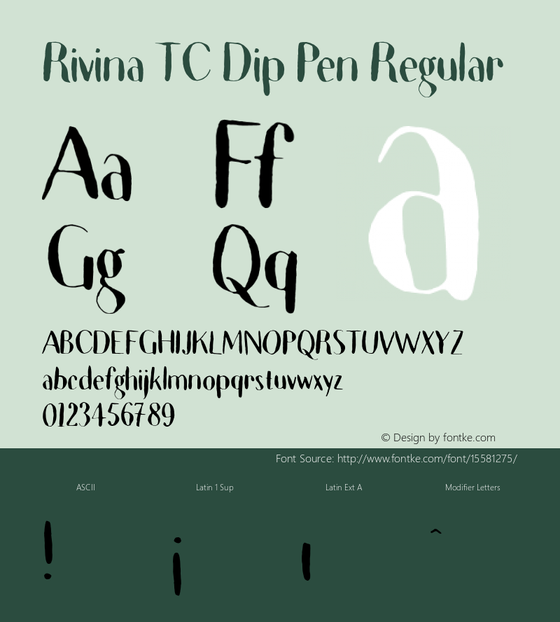 Rivina TC Dip Pen Regular Version 1.000;PS 001.001;hotconv 1.0.56图片样张