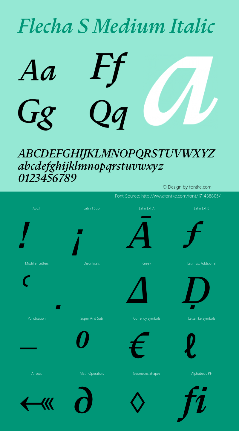 Flecha S Medium Italic Version 2.001图片样张