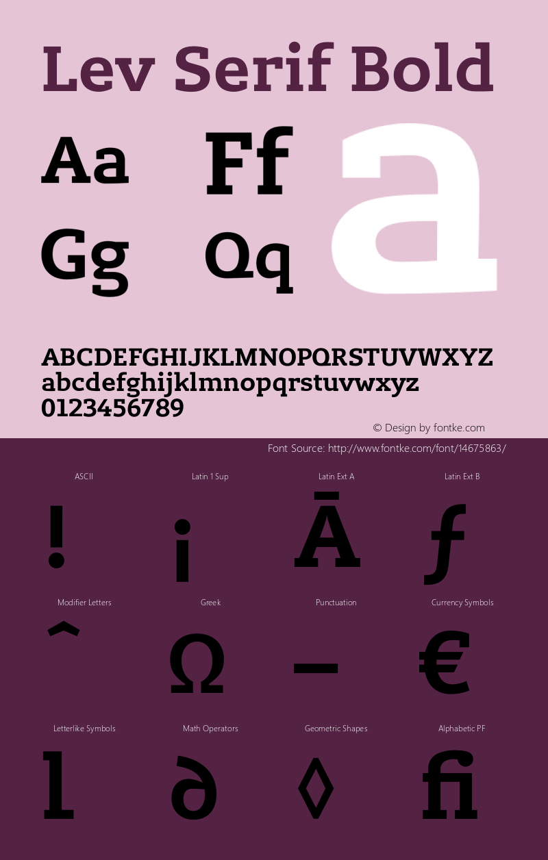 Lev Serif Bold Version 1.001图片样张