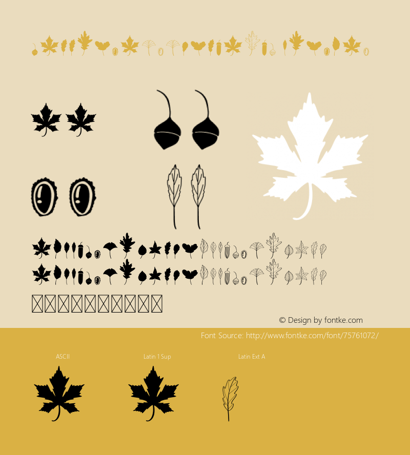 FallingAutumnLeaves Dingbat Version 1.003;Fontself Maker 3.5.1图片样张