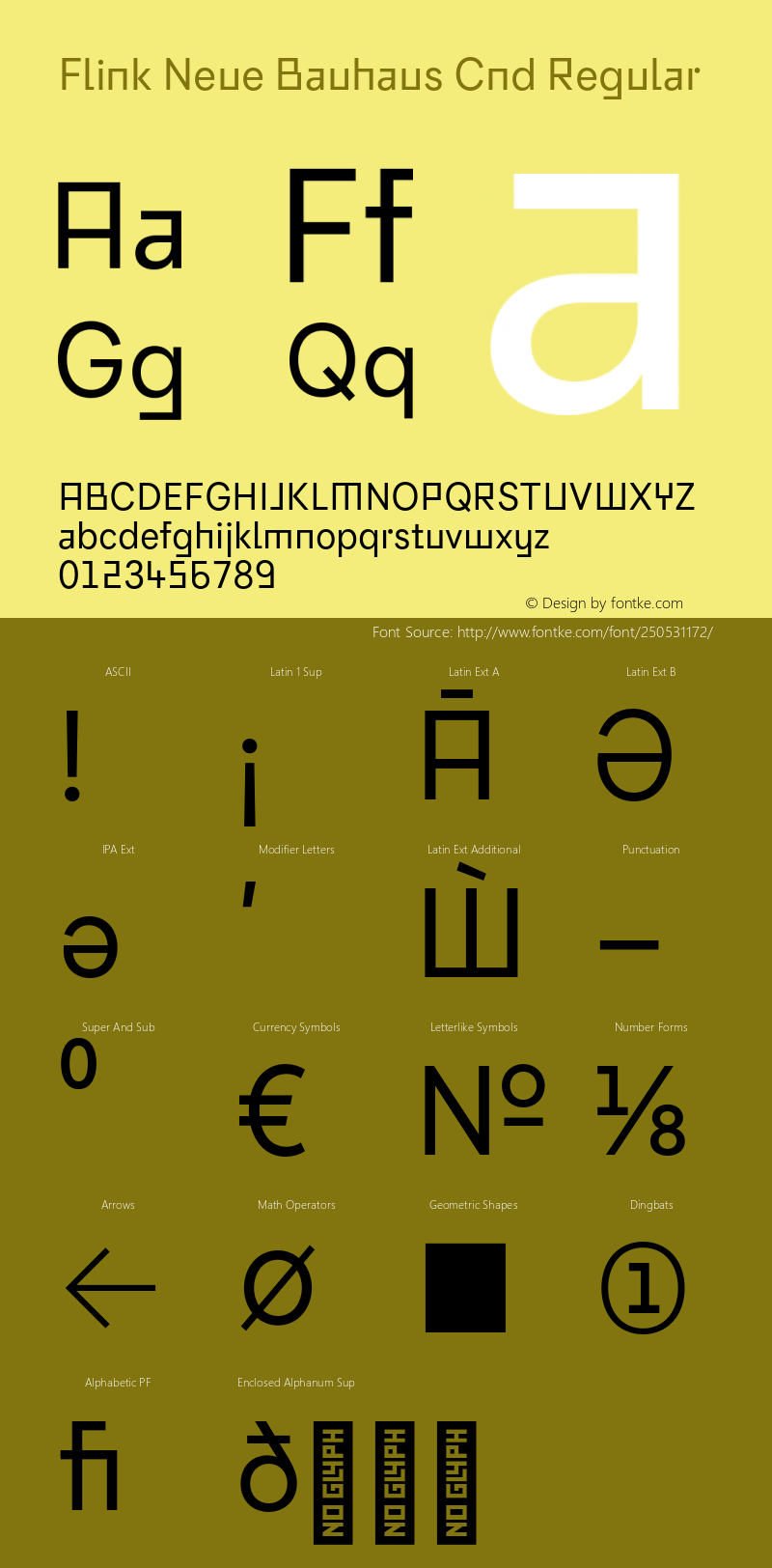 Flink Neue Bauhaus Cnd Regular Version 2.100;Glyphs 3.1.2 (3150)图片样张