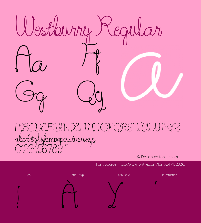 Westburry Version 1.002;Fontself Maker 3.3.0图片样张