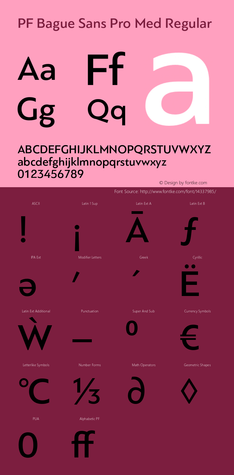 PF Bague Sans Pro Med Regular Version 1.000;com.myfonts.parachute.pf-bague-sans-pro.medium.wfkit2.47sH图片样张