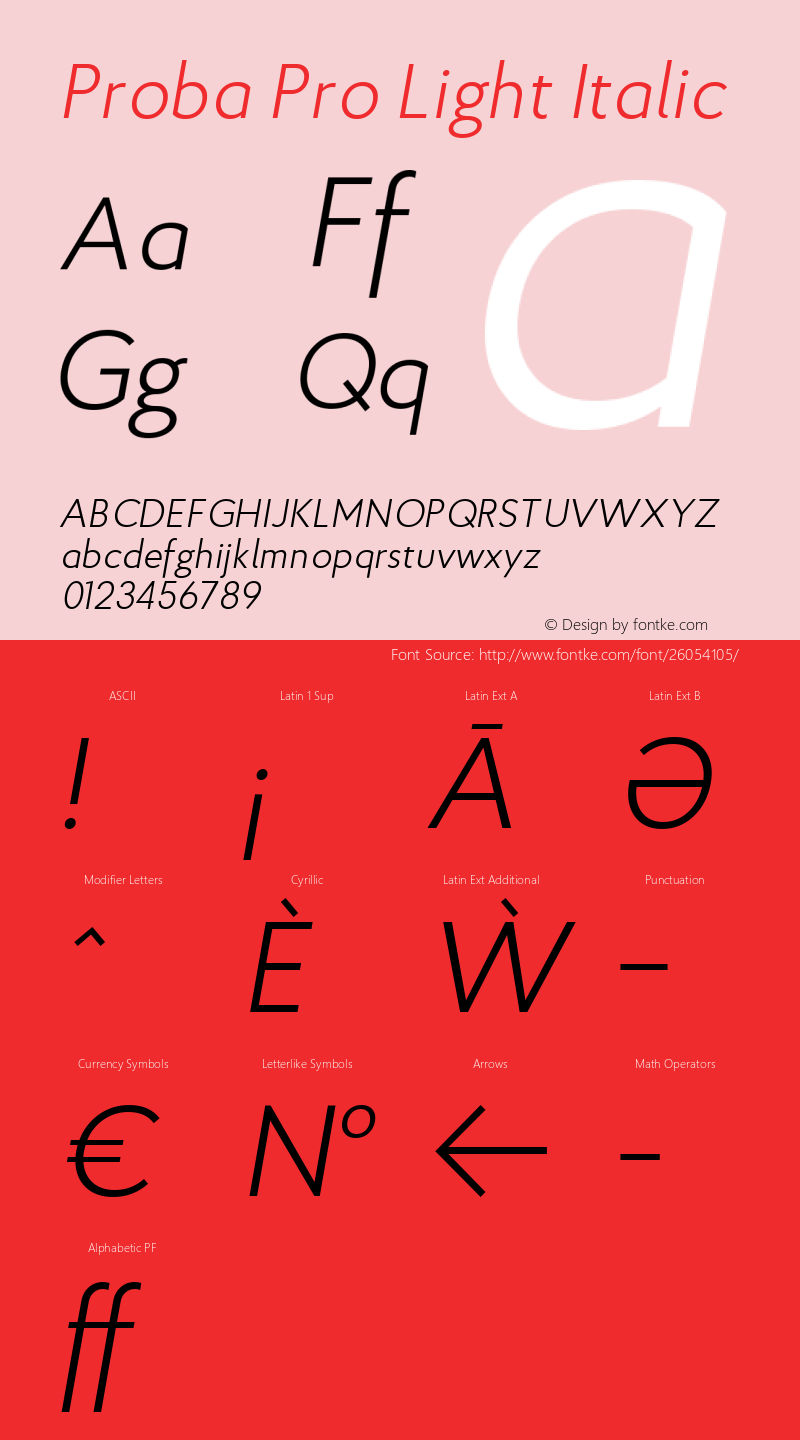 Proba Pro Light Italic Version 2.000;com.myfonts.easy.konstantynov.proba-pro.light-italic.wfkit2.version.4B7V图片样张