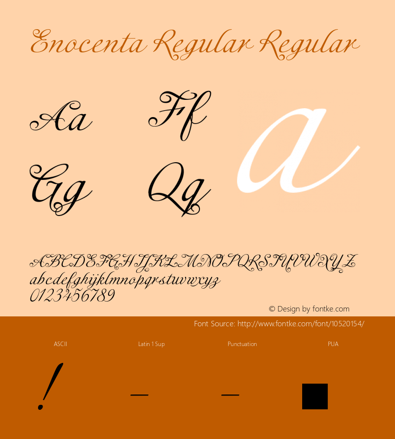 Enocenta Regular Regular Version 1.000;PS 001.001;hotconv 1.0.56图片样张