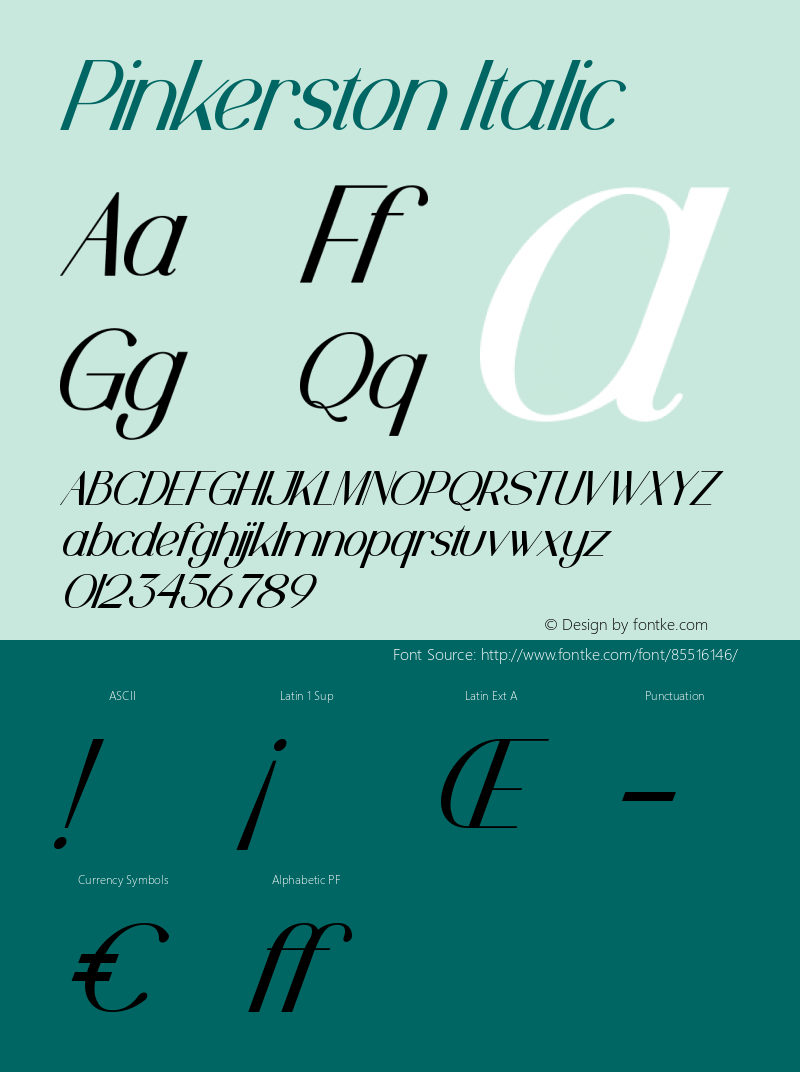 Pinkerston Italic Version 1.00;September 14, 2020;FontCreator 12.0.0.2563 64-bit图片样张