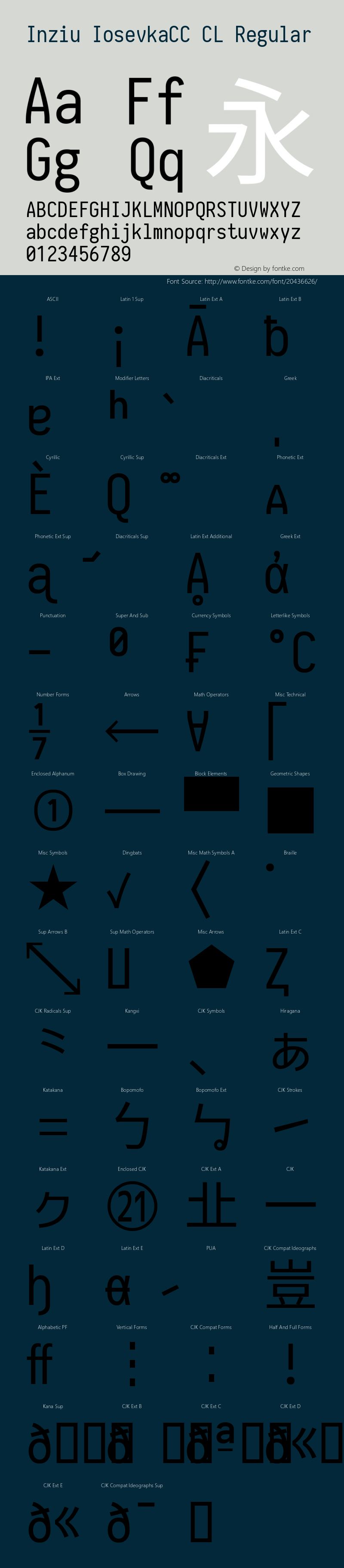 Inziu IosevkaCC CL Version 1.12.3图片样张