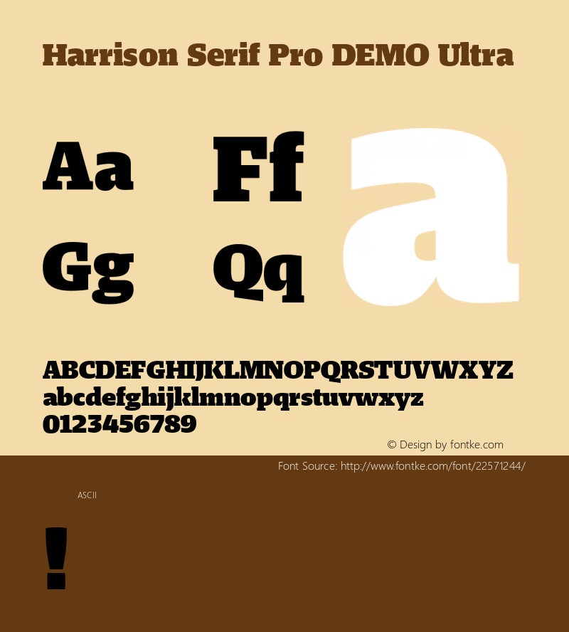 Harrison Serif Pro DEMO Ultra Version 1.000;PS 001.000;hotconv 1.0.88;makeotf.lib2.5.64775图片样张