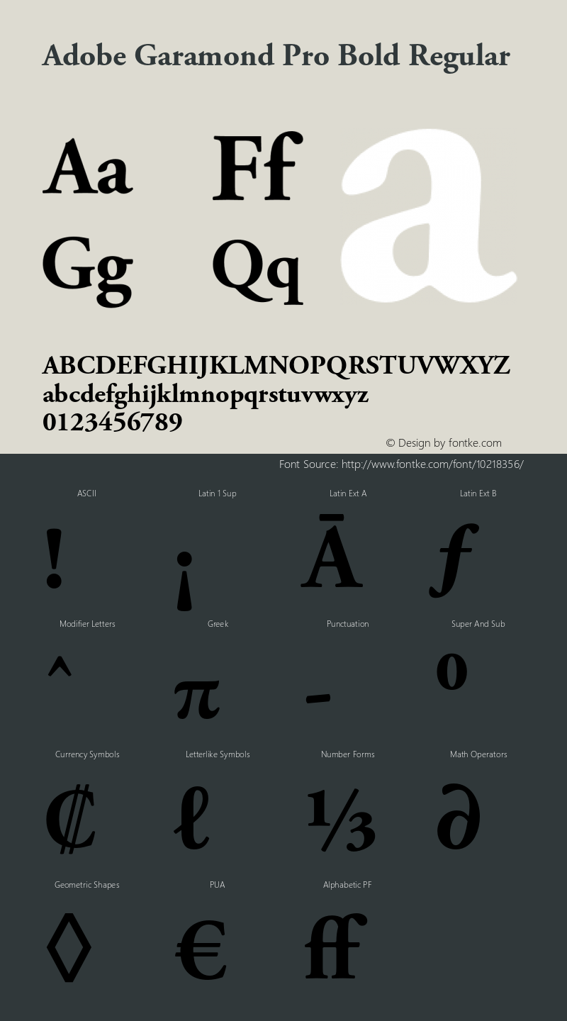 Adobe Garamond Pro Bold Regular Version 2.040;PS 2.000;hotconv 1.0.51;makeotf.lib2.0.18671图片样张