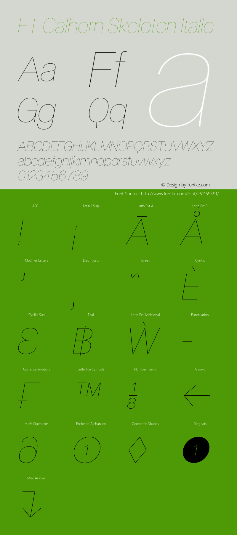 FT Calhern Skeleton Italic Version 1.001;Glyphs 3.1.2 (3151)图片样张