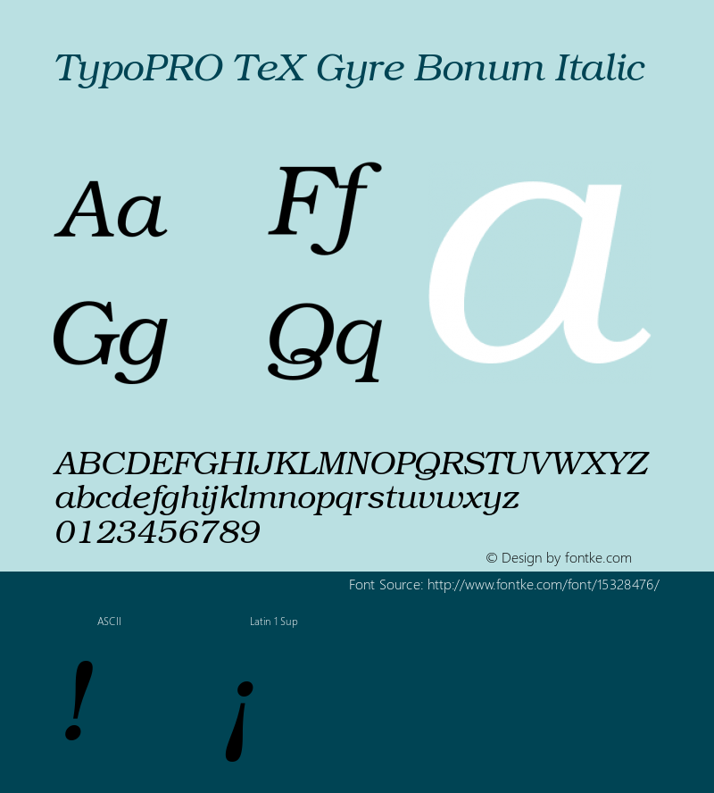 TypoPRO TeX Gyre Bonum Italic Version 2.004;PS 2.004;hotconv 1.0.49;makeotf.lib2.0.14853图片样张