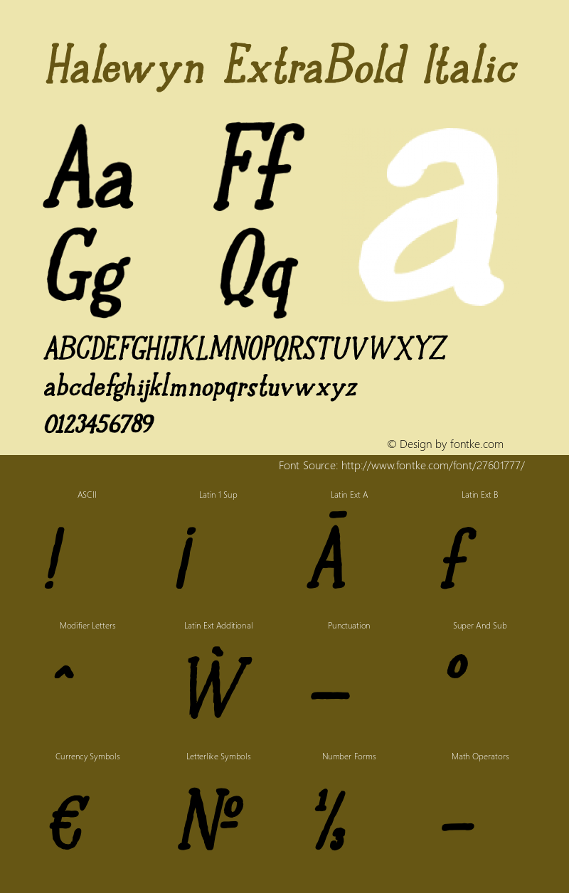 Halewyn ExtraBold Italic Version 1.000图片样张