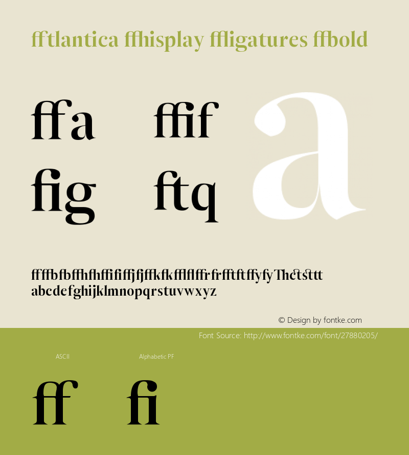 Atlantica Display Ligatures Bold Version 1.000;PS 001.000;hotconv 1.0.38图片样张