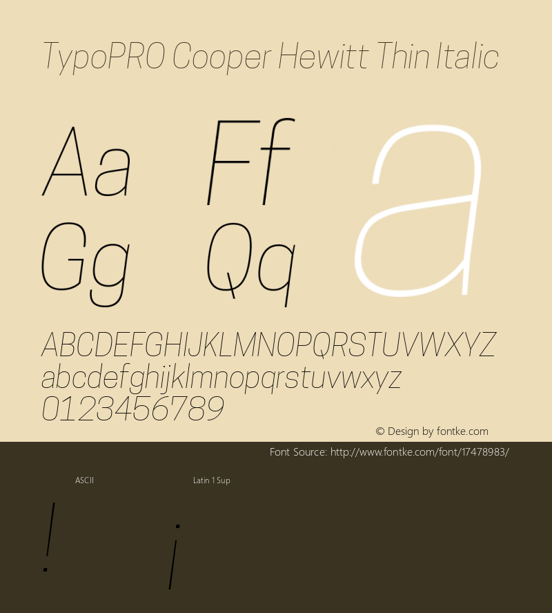 TypoPRO Cooper Hewitt Thin Italic 1.000图片样张