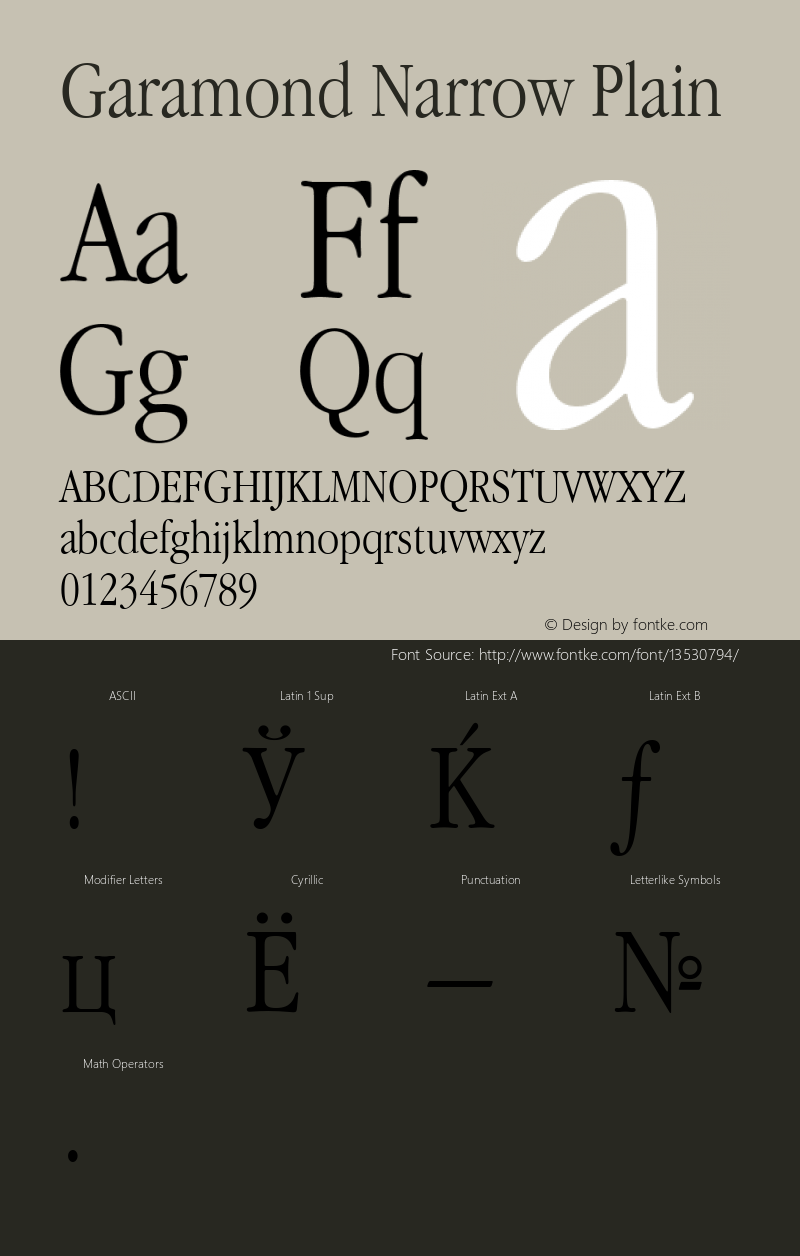 Garamond Narrow Plain 001.022图片样张