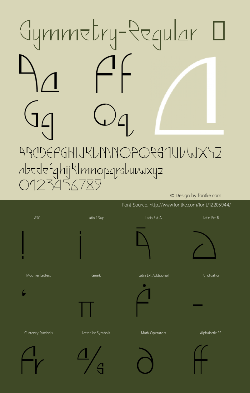 Symmetry-Regular ☞ Version 1.00;com.myfonts.easy.urw.symmetry.regular.wfkit2.version.4np4图片样张