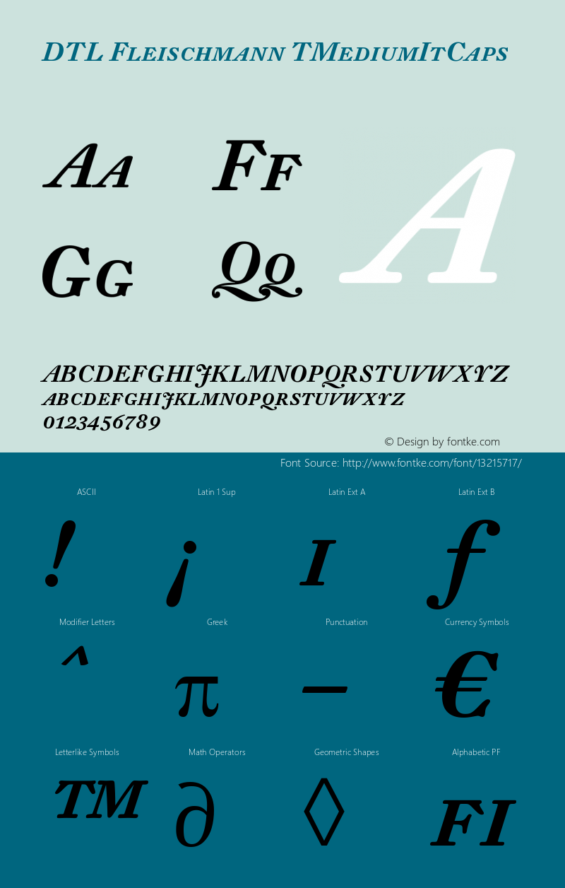 DTL Fleischmann TMediumItCaps Version 001.000图片样张