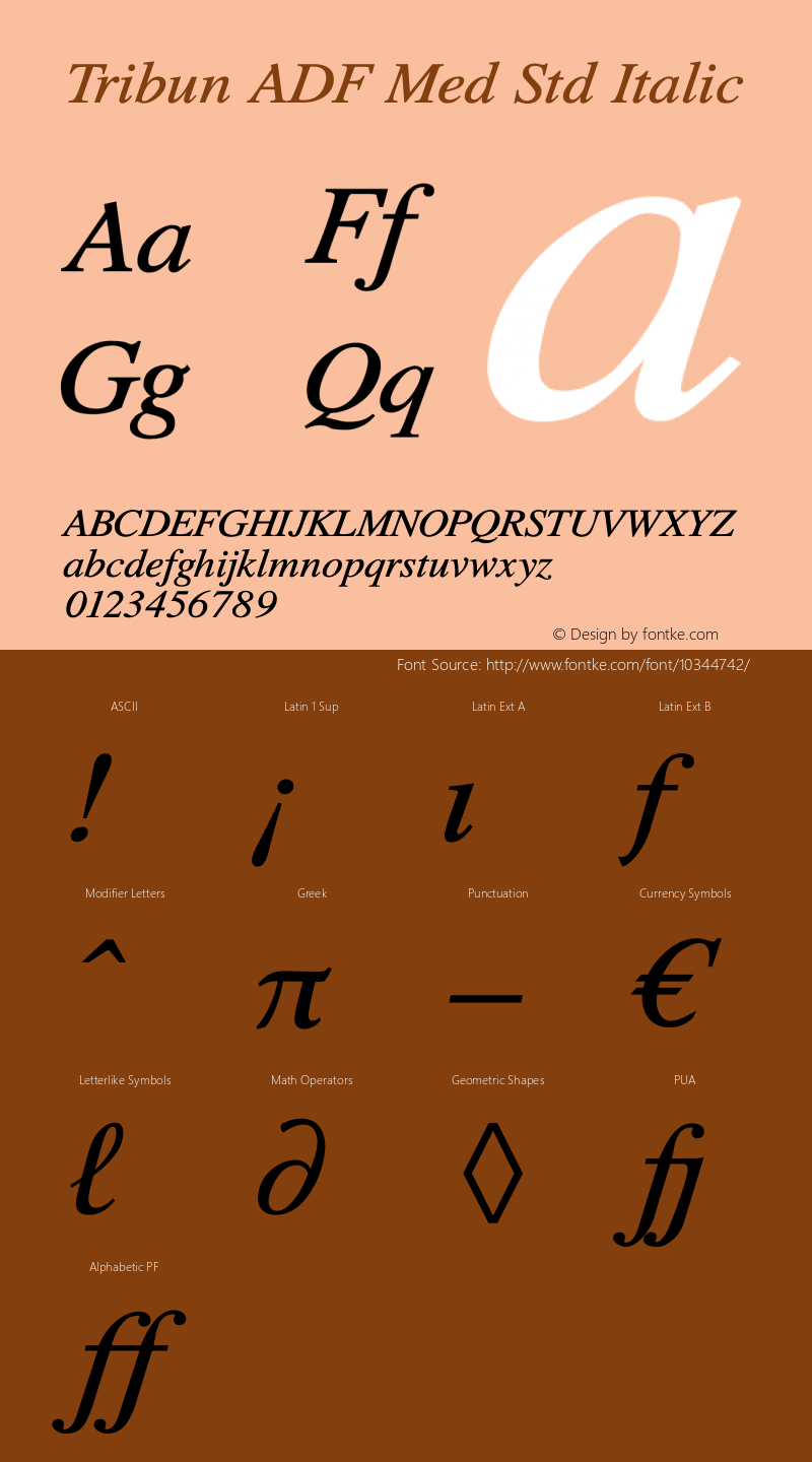 Tribun ADF Med Std Italic Version 1.005图片样张