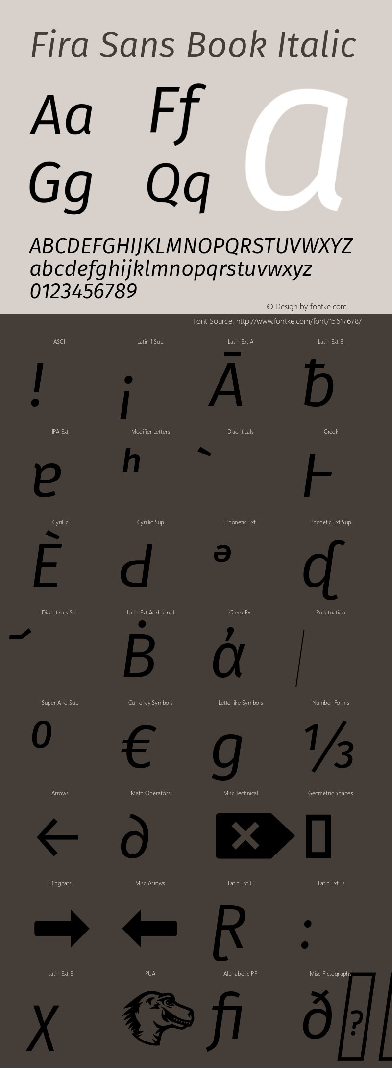 Fira Sans Book Italic Version 4.105图片样张