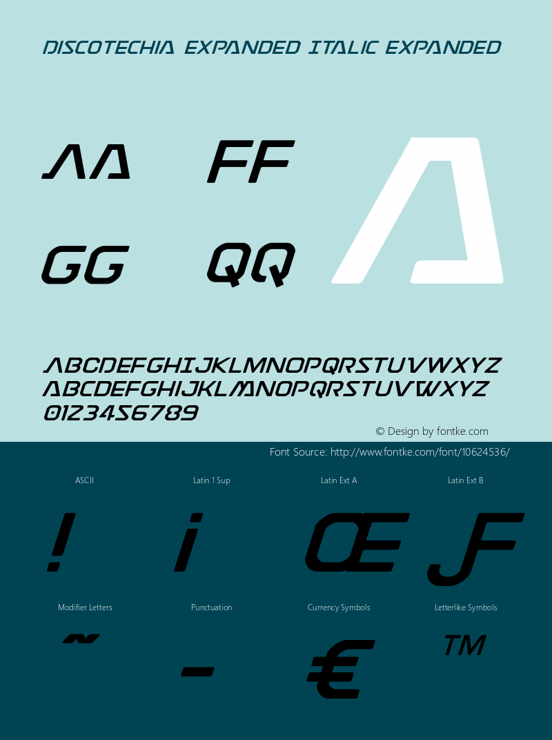 Discotechia Expanded Italic Expanded Version 1.0; 2014图片样张