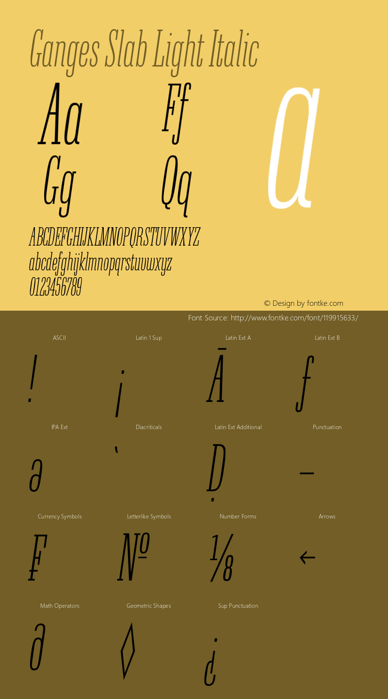 Ganges Slab Light Italic 1.000图片样张