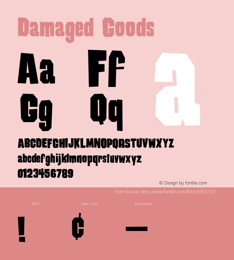 Damaged Goods Macromedia Fontographer 4.1.5 9/25/05图片样张