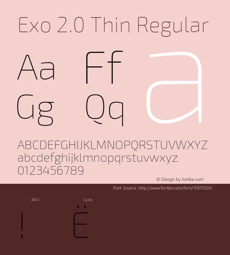 Exo 2.0 Thin Regular Version 1.001;PS 001.001;hotconv 1.0.70;makeotf.lib2.5.58329; ttfautohint (v1.4.1)图片样张