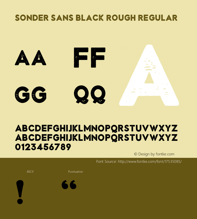 Sonder Sans Black Rough Regular Version 1.000;PS 001.000;hotconv 1.0.70;makeotf.lib2.5.58329图片样张