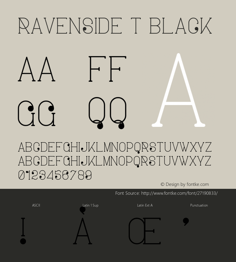 Ravenside-TBlack Version 1.002;Fontself Maker 3.0.0-3图片样张