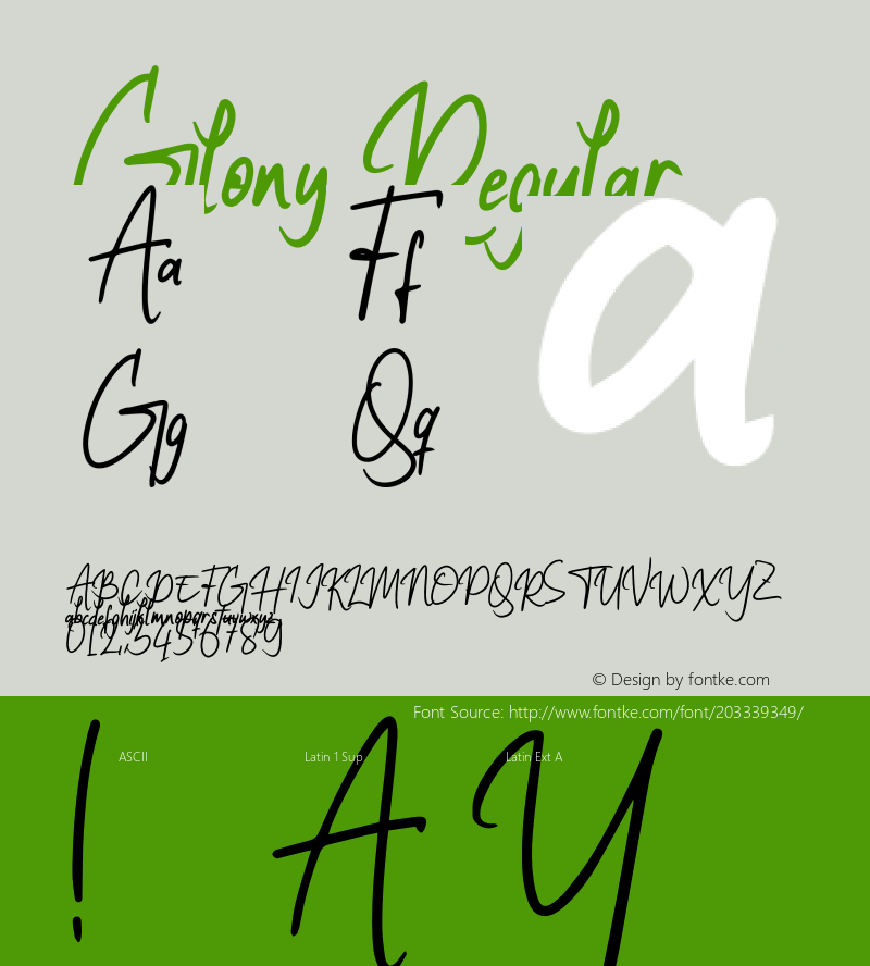 Glony Version 1.001;Fontself Maker 3.5.7图片样张