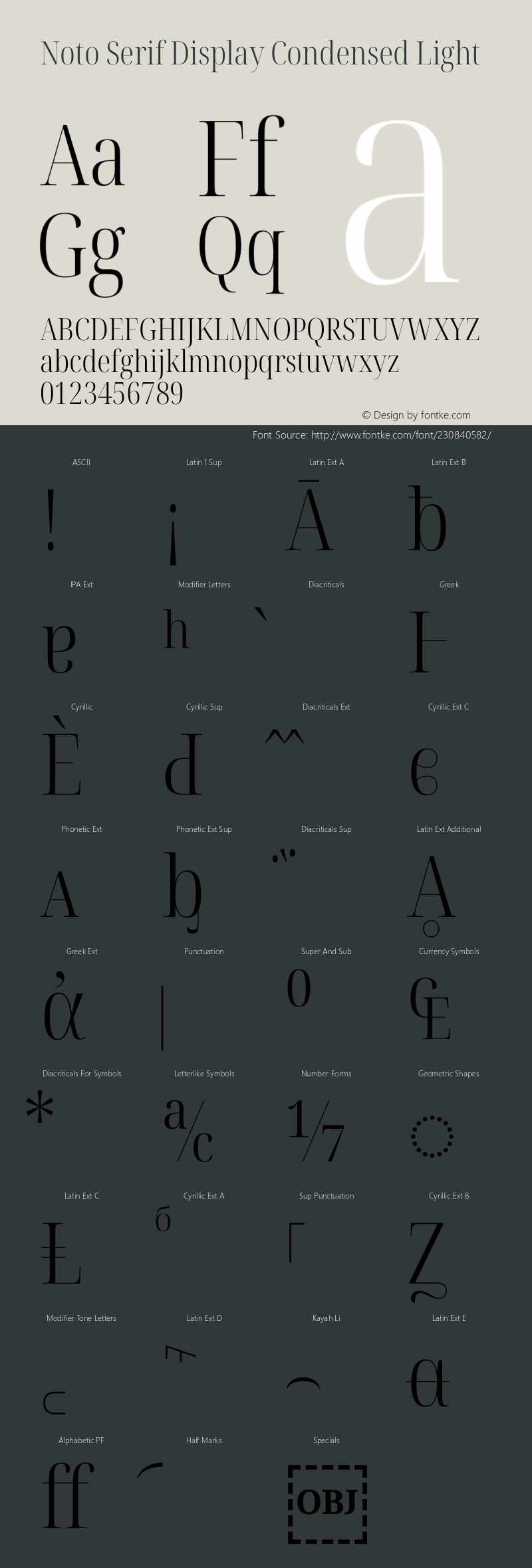 Noto Serif Display Condensed Light Version 2.007图片样张