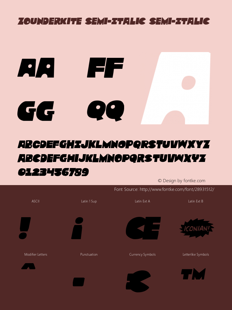 Zounderkite Semi-Italic Version 1.1; 2018图片样张